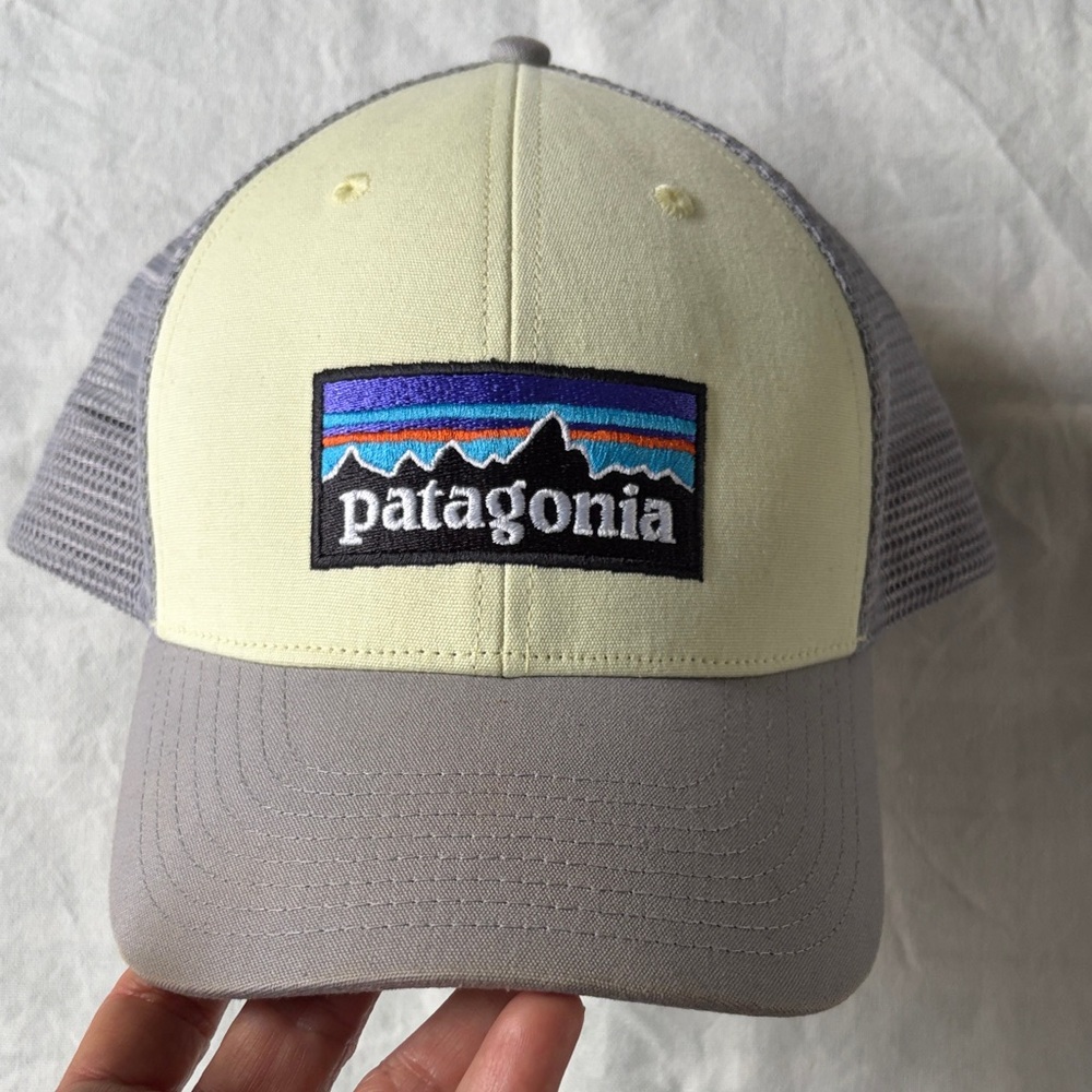 Patagonia Cream and Gray Trucker Hat